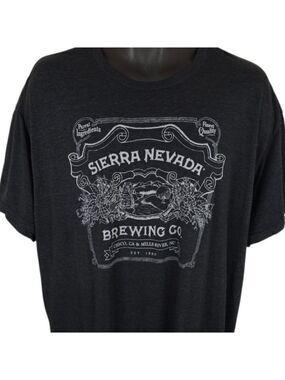 Sierra Nevada Brewing T Shirt Mens Size 2XL Gray Beer Breweriana Made In USA